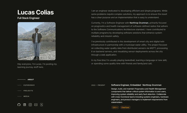 Portfolio Website of Lucas Colias